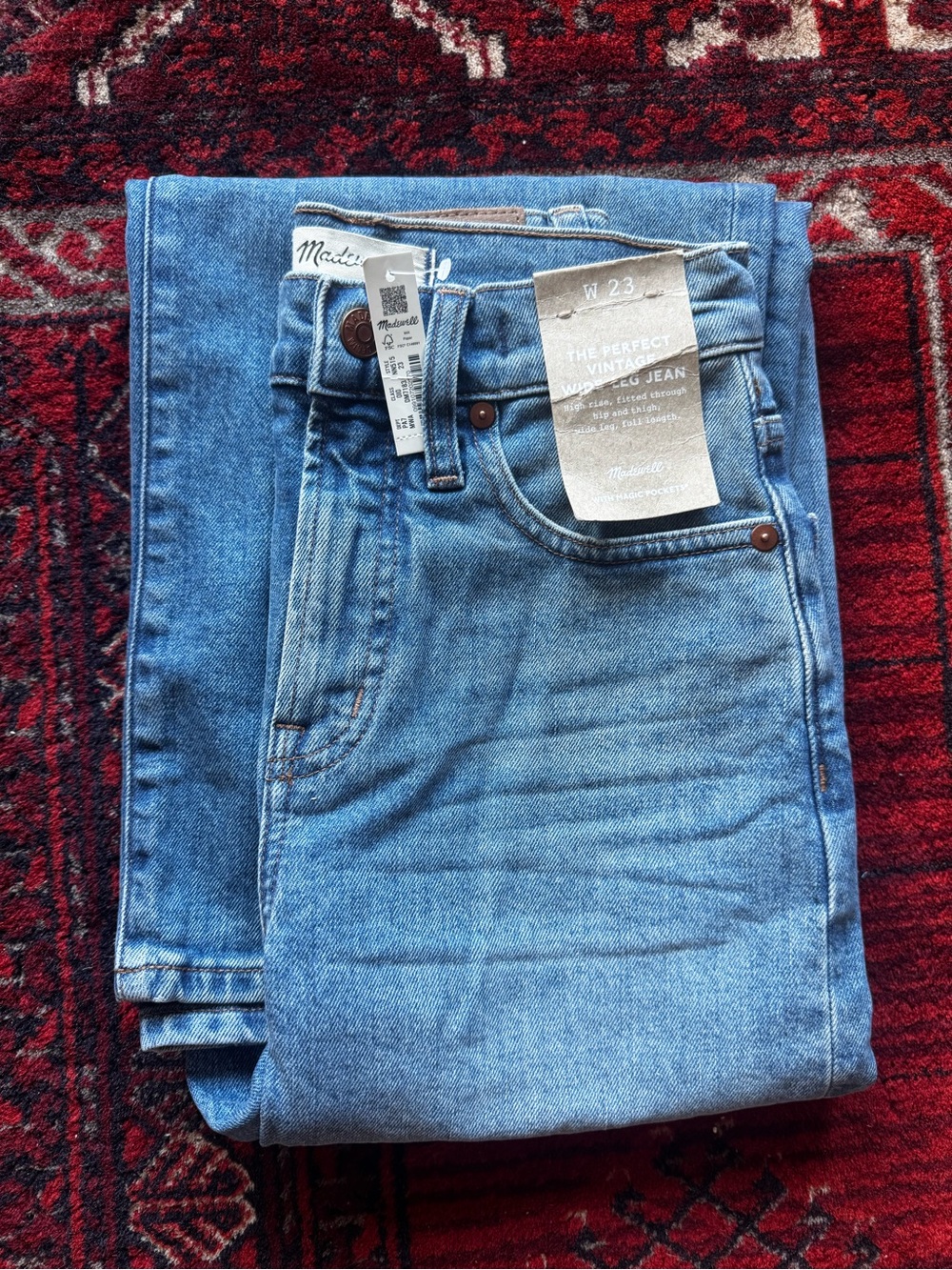 NWT Madewell The Perfect Vintage Wide-Leg Jean - Light (Morea) Wash